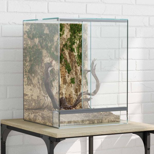 vidaXL Reptile and Amphibian Habitats White 30 x 30 x 40 cm Glass