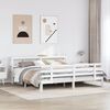 vidaXL Bed Frame with Headboard without Mattress White 200x200 cm