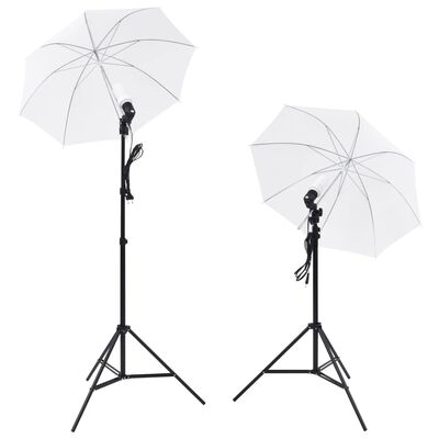 vidaXL Photo Studio Kit: 5 Coloured Backdrops & 2 Umbrellas