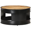 vidaXL Coffee Table Black 68x68x36 cm Solid Rough Mango Wood