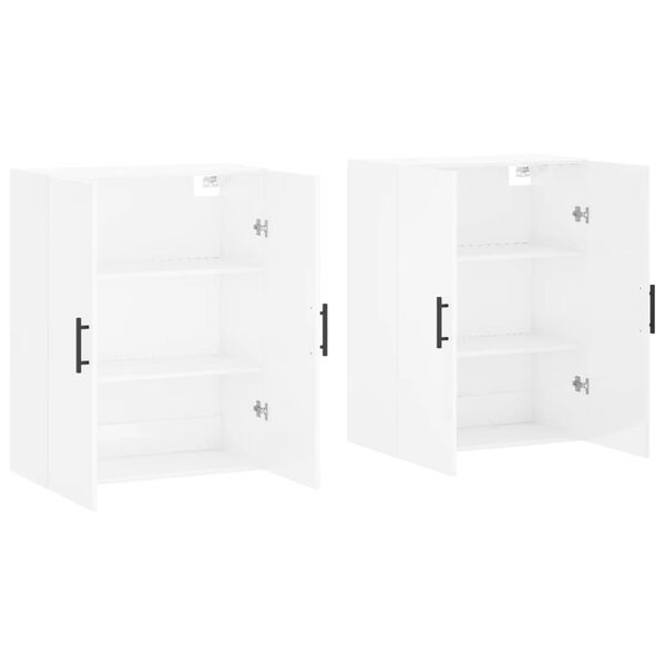 vidaXL Wall Mounted Cabinets 2 pcs High Gloss White 69.5x34x90 cm