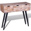 vidaXL Console Table with 3 Drawers Reclaimed Teak Wood