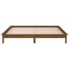 vidaXL LED Bed Frame without Mattress Honey Brown 120x190cm Solid Wood