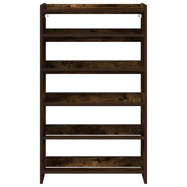 vidaXL Shoe Rack Smoked Oak 60x25x100 cm Engineered Wood