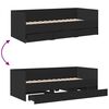 vidaXL Daybed with Drawers without Mattress Black 100x200 cm