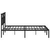 vidaXL Metal Bed Frame without Mattress with Headboard Black 150x200cm