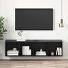 vidaXL TV Cabinet Set Black Oak 37 x 37 x 142.5 cm Engineered Wood