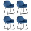 vidaXL Dining Chairs 4 pcs Blue Velvet