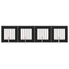 vidaXL Dog Gate with Stands 4 pcs Black Oak 60 x 60 cm Engineered Wood