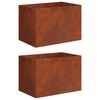 vidaXL Garden Planter 2 pcs Rusty 60 x 40 x 40 cm Weathering Steel