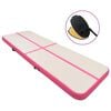 vidaXL Inflatable Gymnastics Mat with Pump 800x100x20 cm PVC Pink