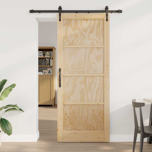 vidaXL Sliding Door ORKDAL Brown 86 x 211 cm Solid Pine Wood