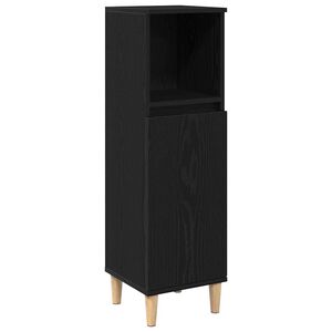 vidaXL Bathroom Cabinet Black Oak 30 x 30 x 100 cm Engineered Wood