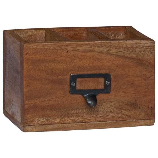 vidaXL Pencil Case Multicolour 18 x 10 x 12 cm Solid Mahogany Wood