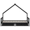 vidaXL Kids Bed Frame with Drawers Black 90x190 cm Solid Wood Pine
