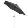 vidaXL Garden Parasol with LED Lights and Aluminium Pole 300 cm Anthracite