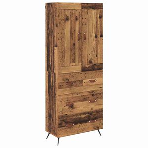 vidaXL Highboard Old Wood 69.5 x 34 x 180 cm Engineered Wood