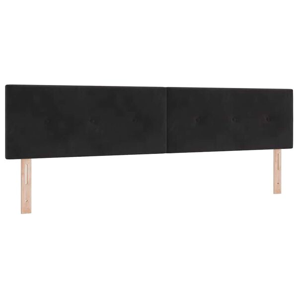 vidaXL LED Headboard with LED Strip Lights Black 200 cm Polyester