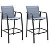 vidaXL Garden Bar Chairs 2 pcs Grey Textilene