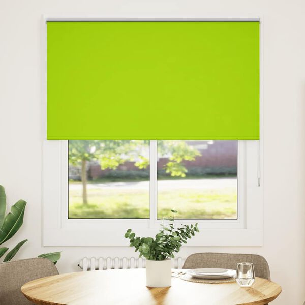 vidaXL Roller Blind Blackout Leaves Green 140x175 cm Fabric Width 136.6 cm Polyester