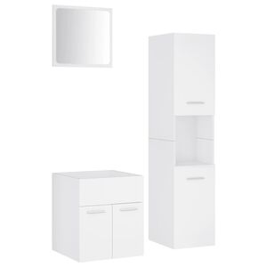 vidaXL Bathroom Furniture Set White Engineered Wood