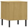 vidaXL Bedside Cabinet with Metal Legs Brown Solid Wood Pine OSLO