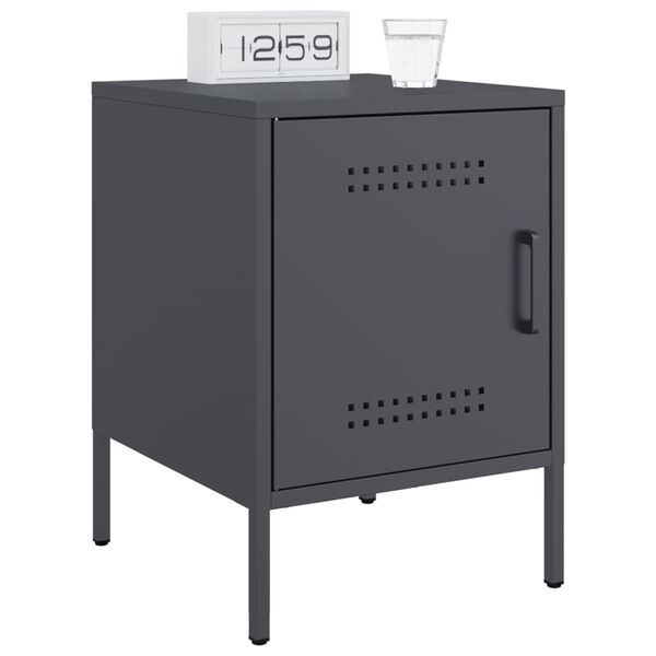 vidaXL Bedside Cabinets 2 pcs Anthracite 36x39x50.5 cm Steel