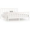 vidaXL Bed Frame without Mattress White 180x200 cm Super King Solid Wood