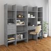 vidaXL 4 Piece Book Cabinet Set Concrete Grey Engineered Wood