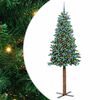 vidaXL Slim Christmas Tree Green 210 cm PVC and Solid Pine wood