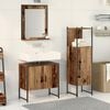 vidaXL Bathroom Furniture Set with Shelf 3 pcs Brown Engineered wood