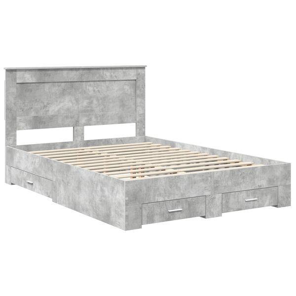 vidaXL Bed Frame with Drawer with Headboard Manual Engineered Wood