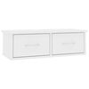 vidaXL Wall-mounted Drawer Shelf White 60x26x18,5 cm Engineered Wood