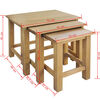 vidaXL Nesting Tables 3 pcs Solid Oak Wood