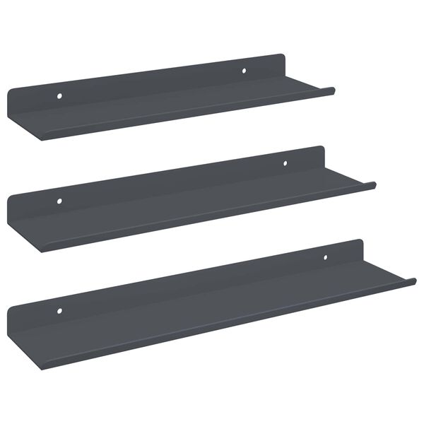 vidaXL Floating Shelf 3 pcs Anthracite 40 x 9 x 2.5 cm Steel