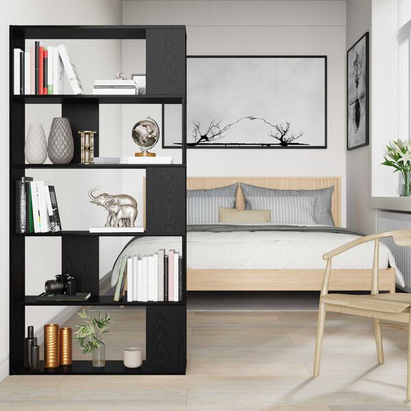 vidaXL Book Cabinet Black Oak 80 x 24 x 159 cm Engineered Wood