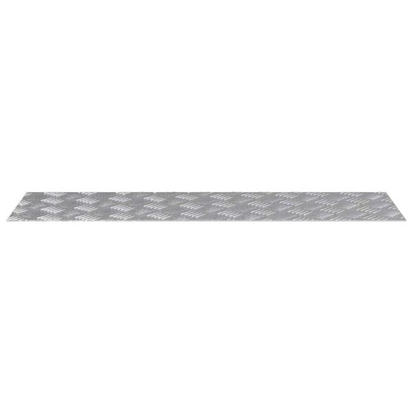 vidaXL Stair Tread Rectangular 4 pcs Silver 100 x 30 cm Aluminium