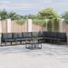 vidaXL Garden Sofa Set with Cushion 8 pcs Black Steel