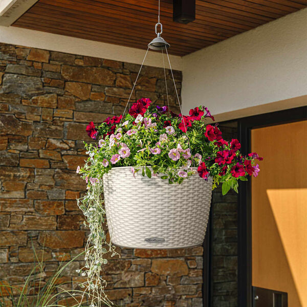 LECHUZA Hanging Planter NIDO Cottage 35 ALL-IN-ONE White