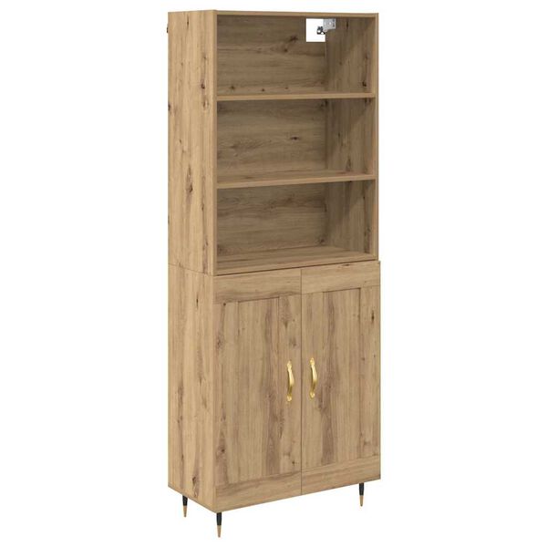 vidaXL Highboard Artisan Oak 69.5 x 34 x 180 cm Engineered Wood