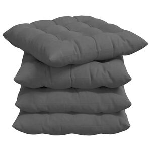 vidaXL Seat Cushions 4 pcs Dark Grey 40 x 40 x 6 cm Microfibre