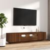 vidaXL 2 Piece TV Cabinet Set with LED Lights Brown Oak Engineered Wood