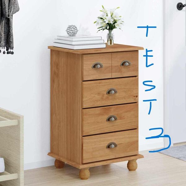vidaXL Chest of Drawer ASKIM Brown 45.8 x 40 x 79 cm Solid Pine Wood