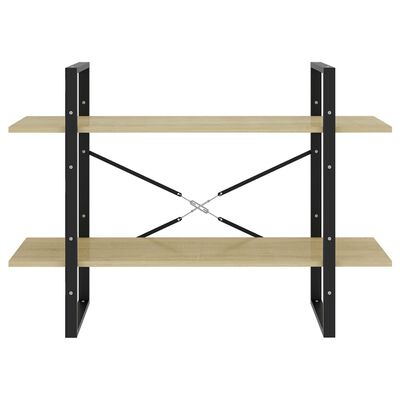 vidaXL 2-Tier Book Cabinet Sonoma Oak 100x30x70 cm Engineered Wood