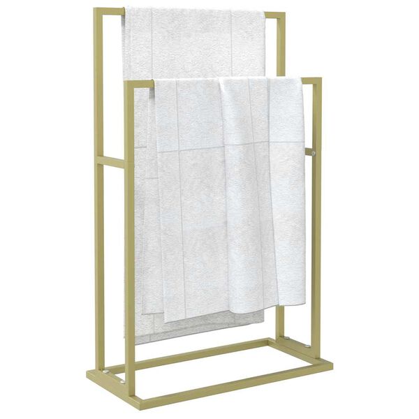 vidaXL Freestanding Towel Rack Gold 48x24x78.5 cm Iron
