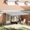 vidaXL Manual Retractable Awning with LED Anthracite&White 450x300 cm