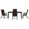 vidaXL Garden Dining Set 5 pcs Brown Powder-Coated Steel