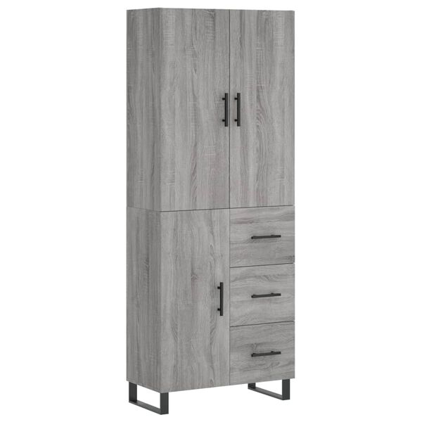 vidaXL Highboard Grey Sonoma 69.5x34x180 cm Engineered Wood