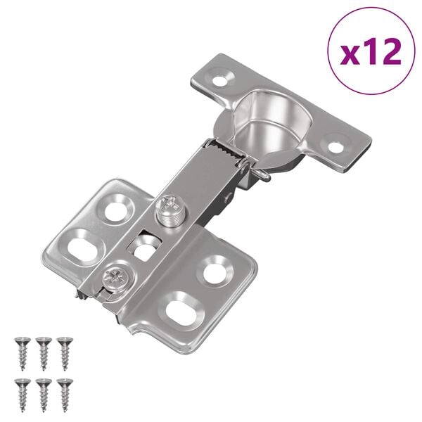 vidaXL Hinge 12 pcs Nickel 26 mm Iron
