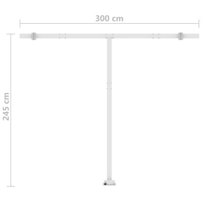 vidaXL Freestanding Manual Retractable Awning 350x250 cm Orange/Brown